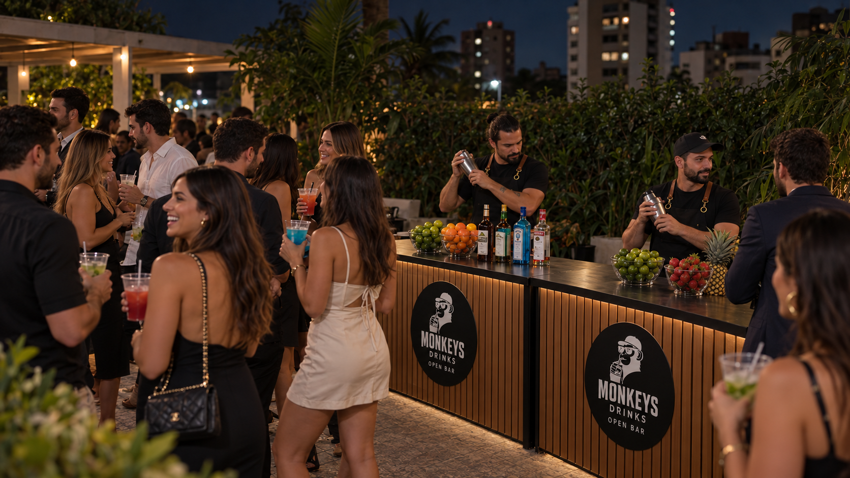 Evento com open bar da Monkeys Drinks; imagem ilustrativa